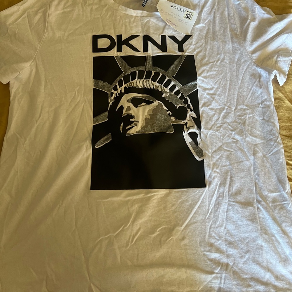 DKNY White Graphic Women T-Shirt